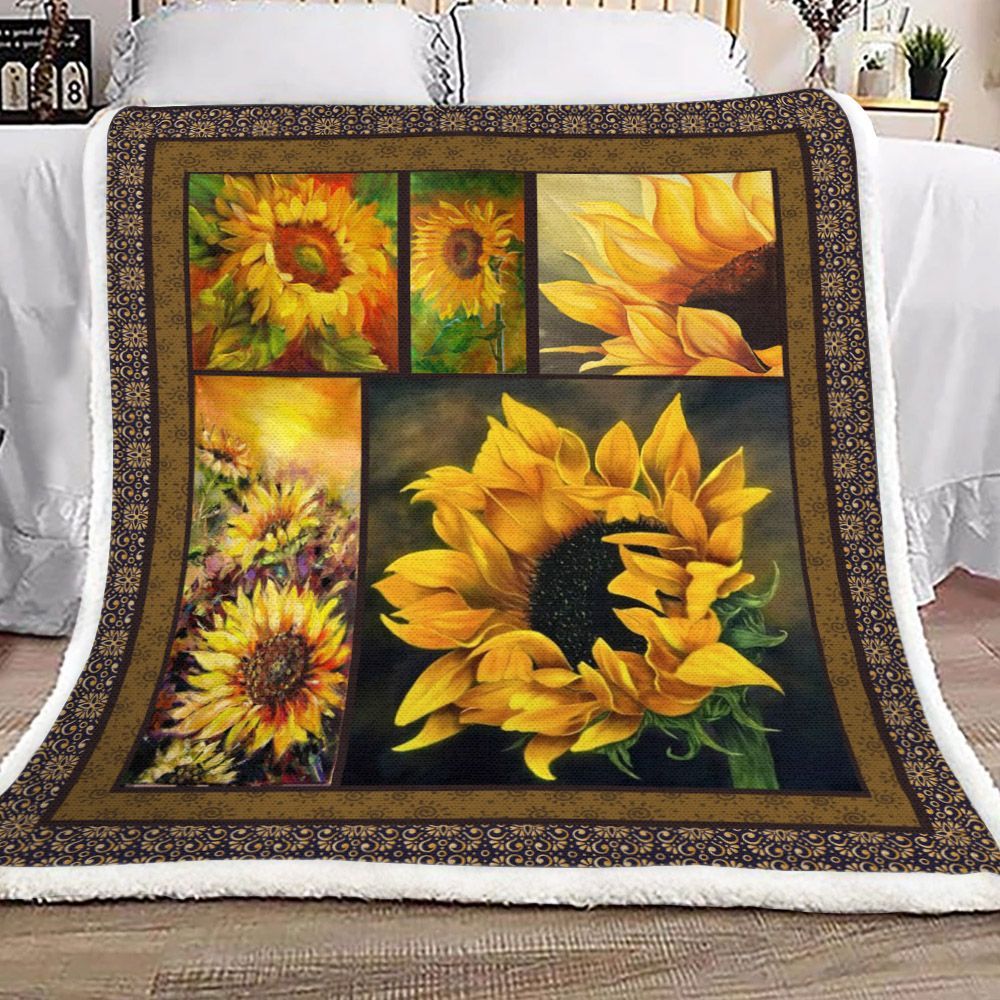 Sunflower Sherpa Fleece Blanket