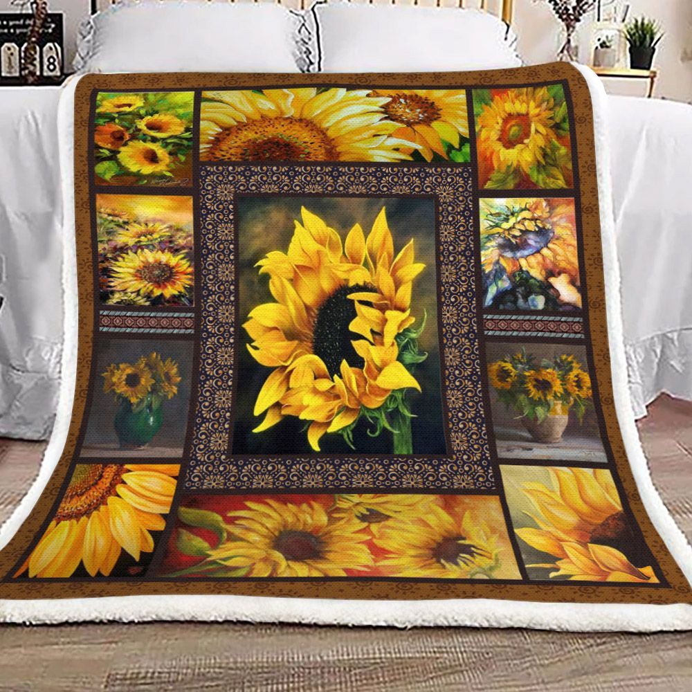 Sunflower Sherpa Fleece Blanket