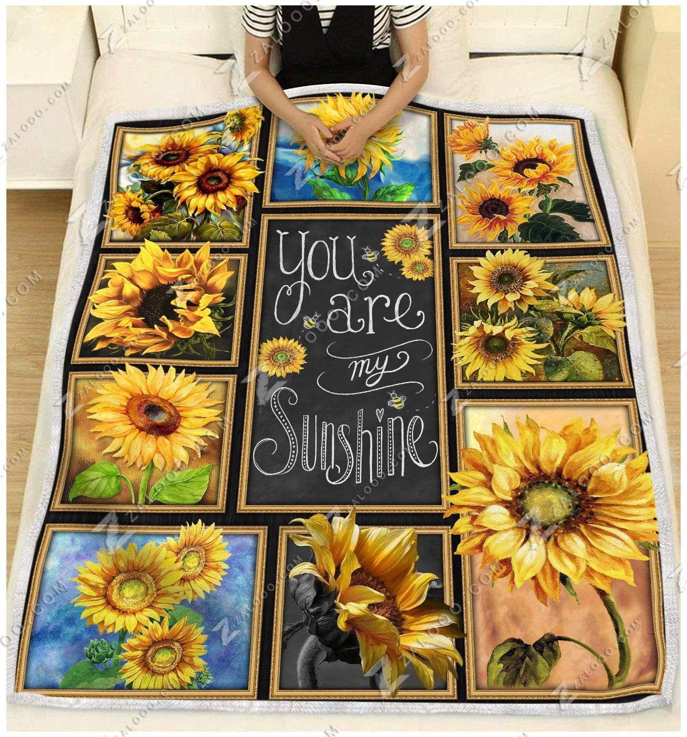 Sunflower You Are My Sunshine Sherpa Fleece Blanket