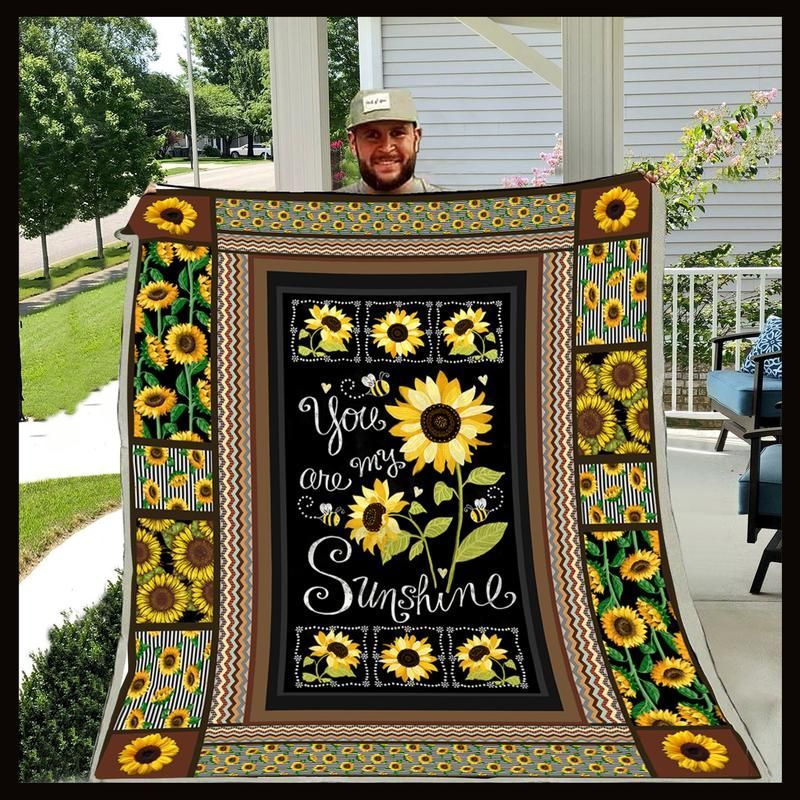 Sunflower You Are My Sunshine Sherpa Fleece Blanket