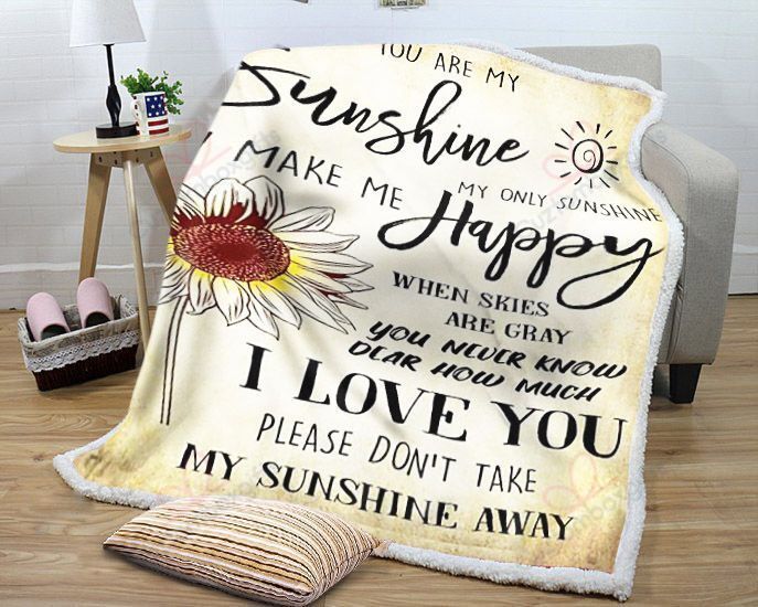 Sunflower You Are My Sunshine My Only Sunshine Sherpa Fleece Blanket