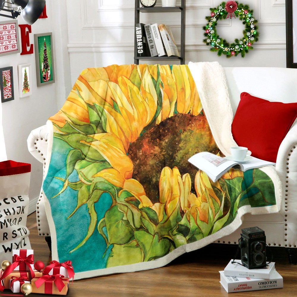 Sunflowers Sherpa Fleece Blanket