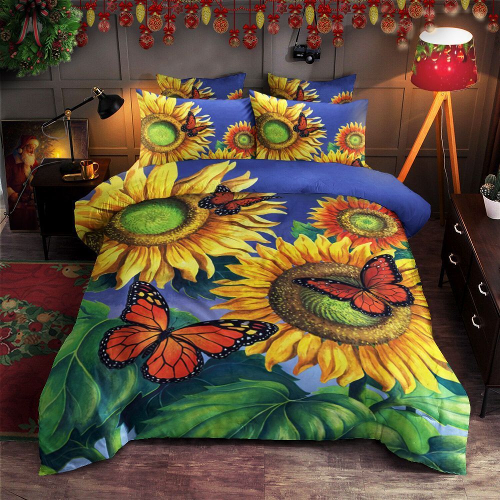 Sunflowers And Butterflies Bedding Set