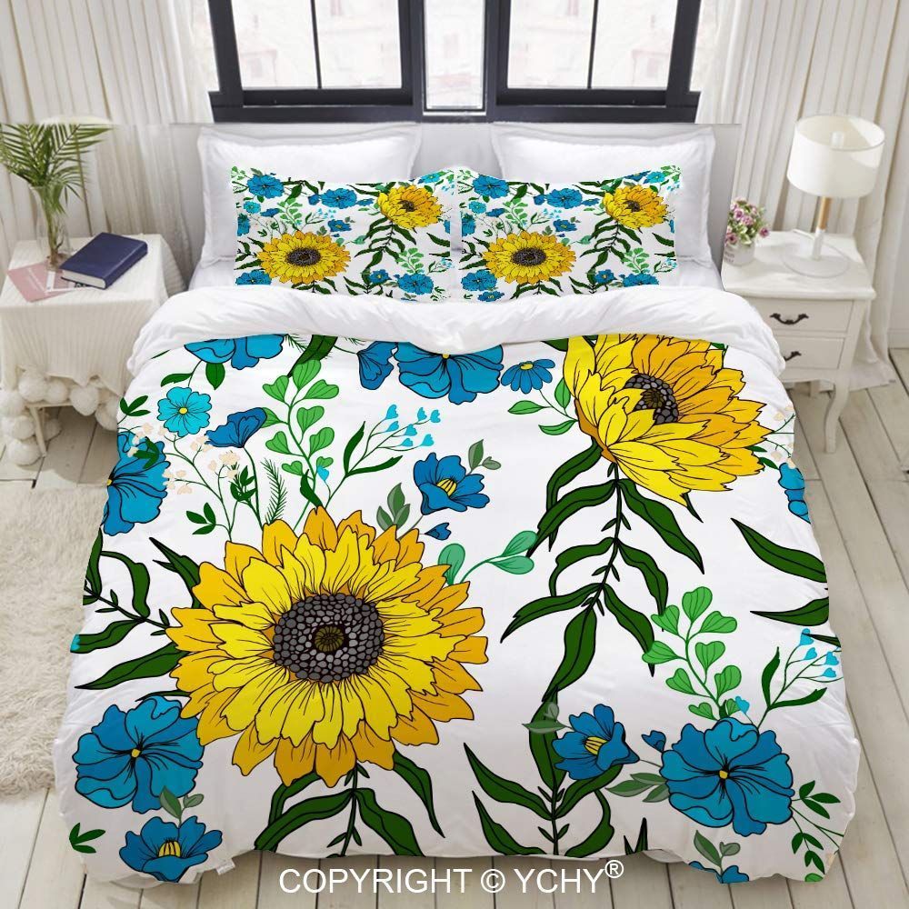 Sunflowers And Wild Flowers Bedding Set
