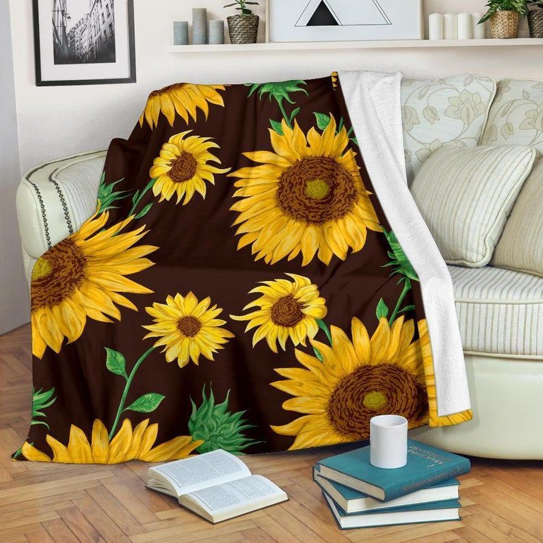 Sunflowers Sherpa Fleece Blanket