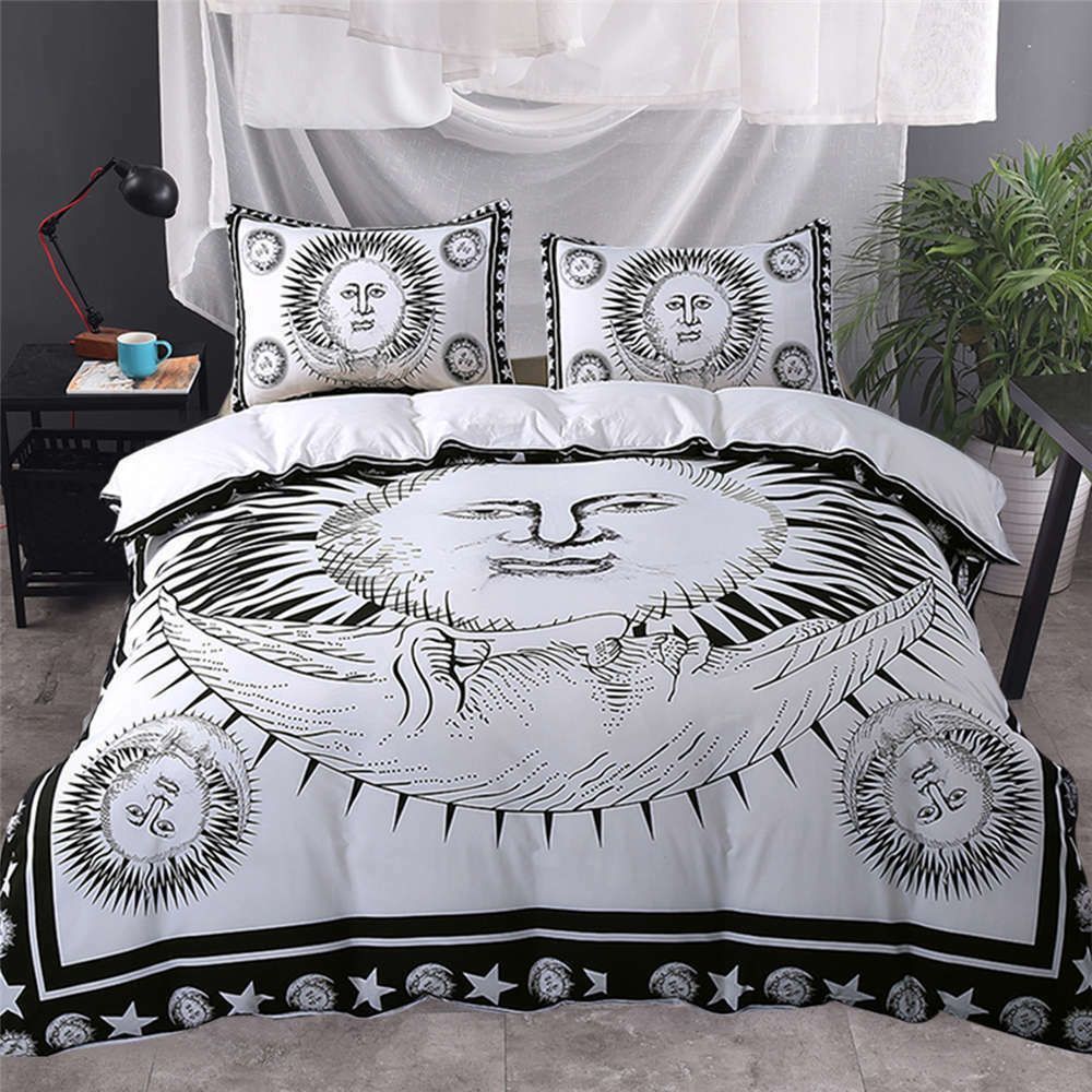 Sunflowers Faces 3d Bedding Set