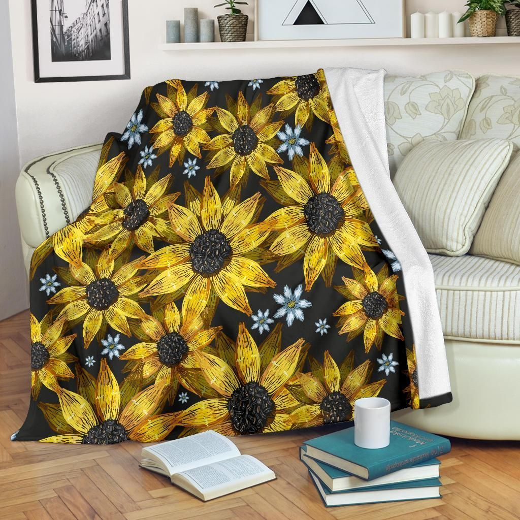 Sunflowers Sherpa Fleece Blanket