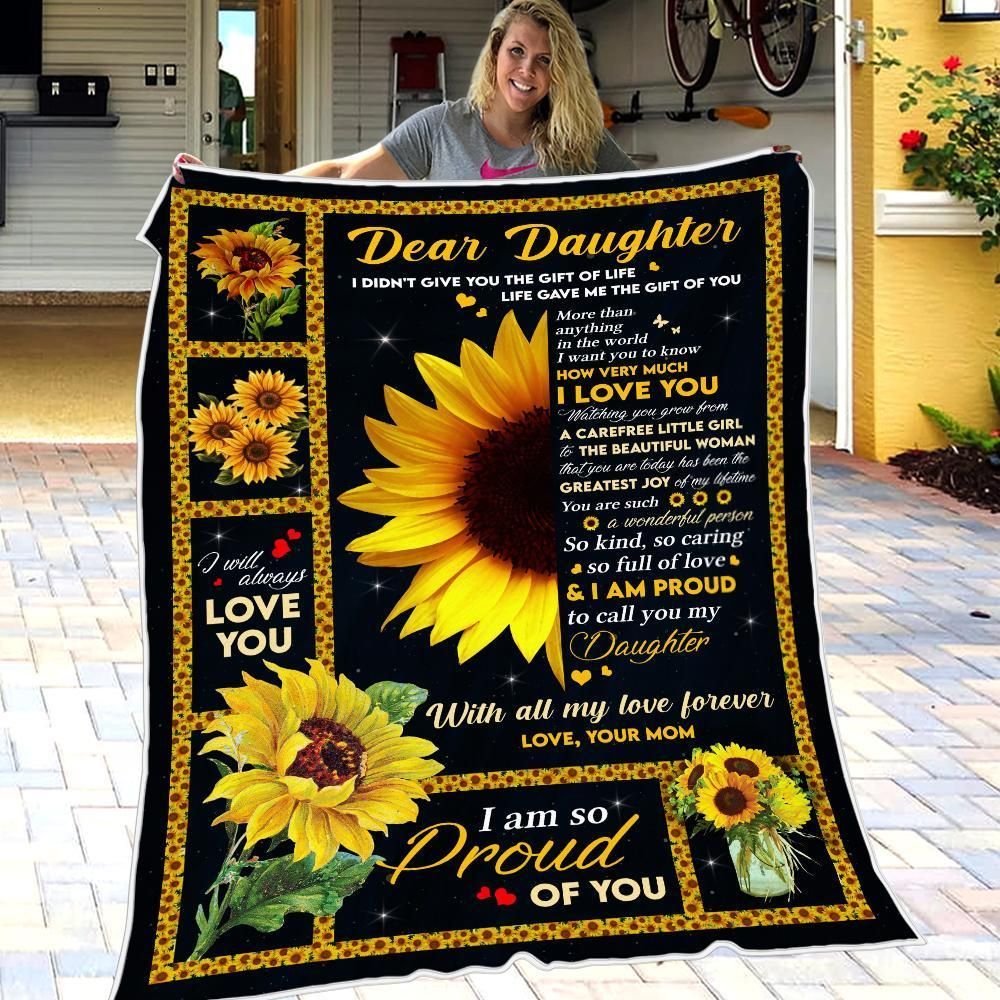 Sunflowers I Will Always Love You Sunflower Mom Gift For Daughter Fleece Blanket