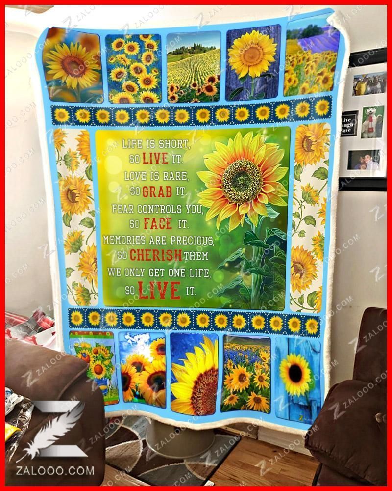Sunflowers Live It Sherpa Fleece Blanket
