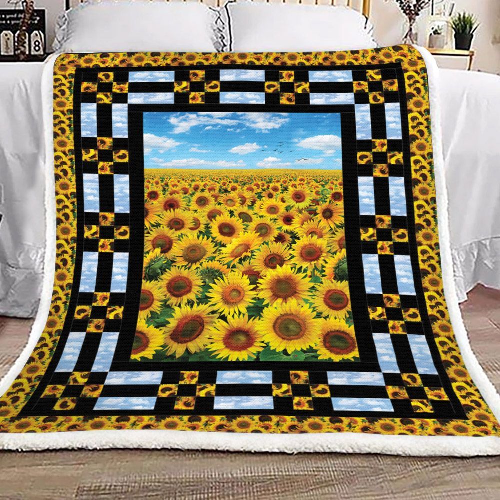 Sunflowers Sherpa Fleece Blanket