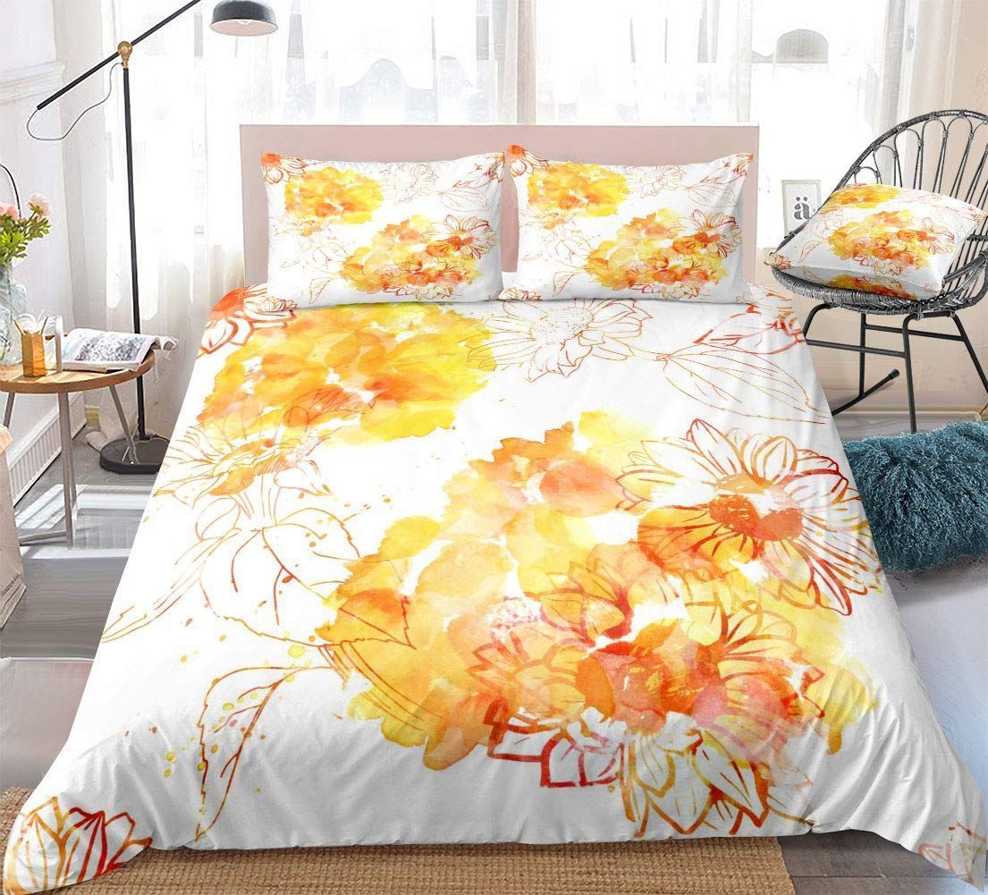 Sunflowers With Watercolor Bedding Set