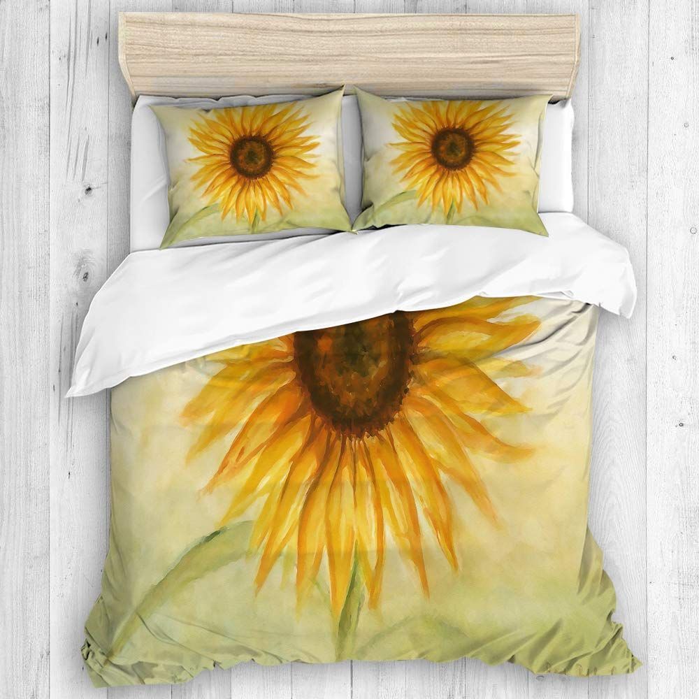 Sunflowers With Watercolor Bedding Set