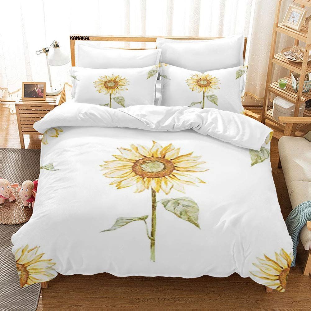 Sunflowers With Watercolor Bedding Set