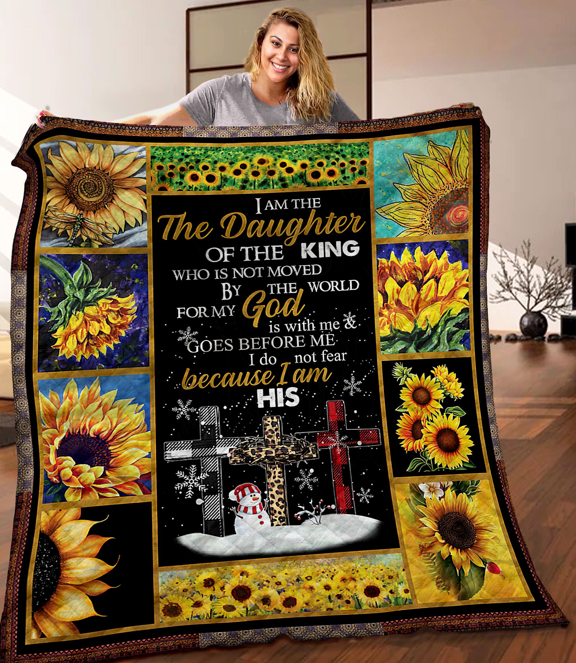 Sunflowes I Am the Daughter DTH241018HD Quilt Blanket