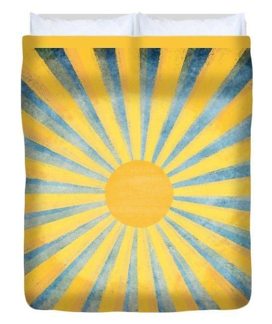 Sunny Day Blue And Yellow Stripes Bedding Set