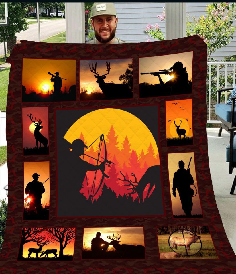 Sunset Hunting Sherpa Fleece Blanket