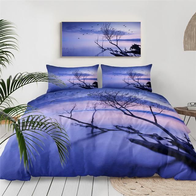 Sunset Lake Birds Bedding Set