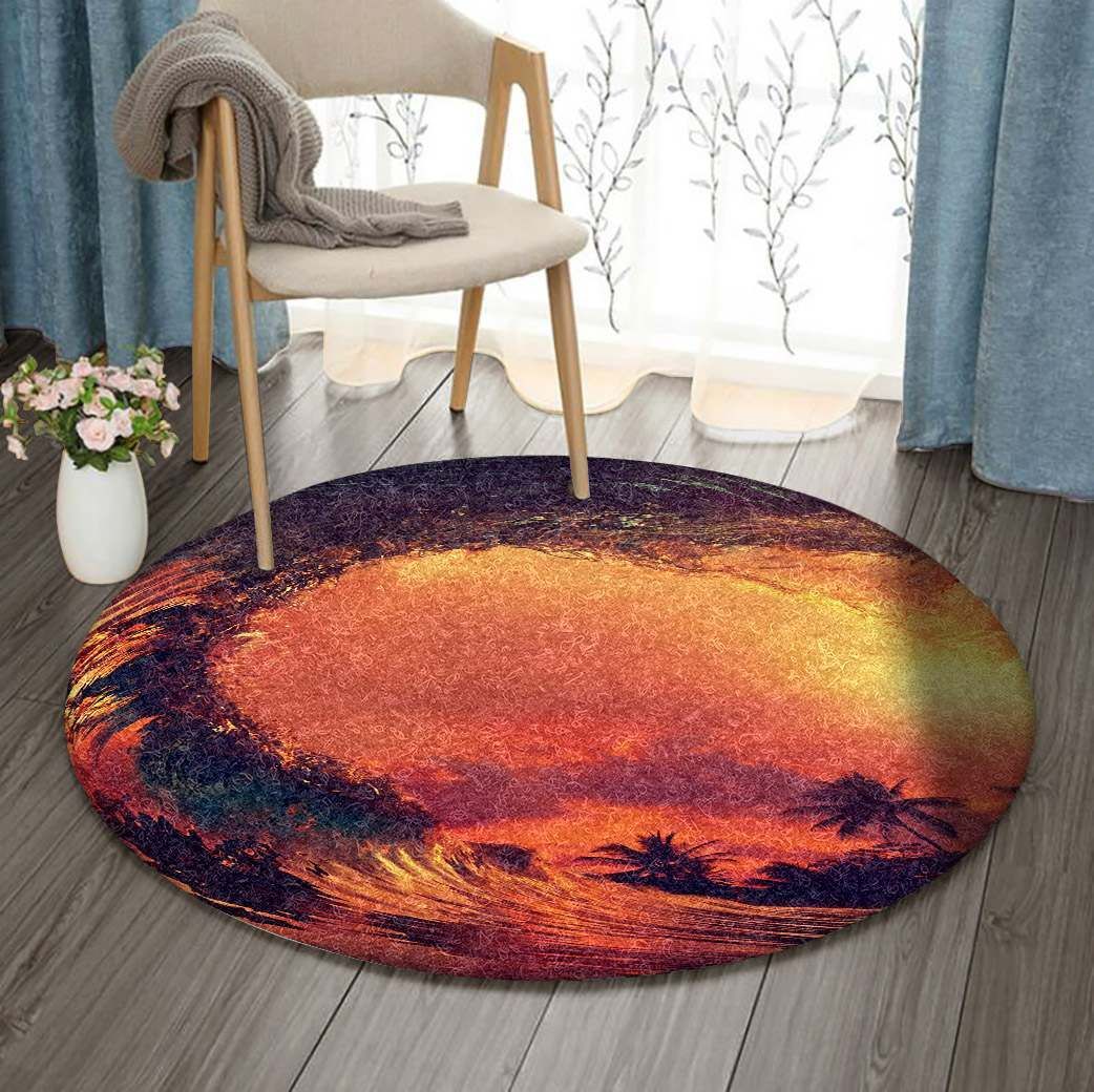 Sunset Wave Round Carpet