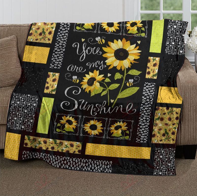 Sunshine Sunflower Sherpa Fleece Blanket