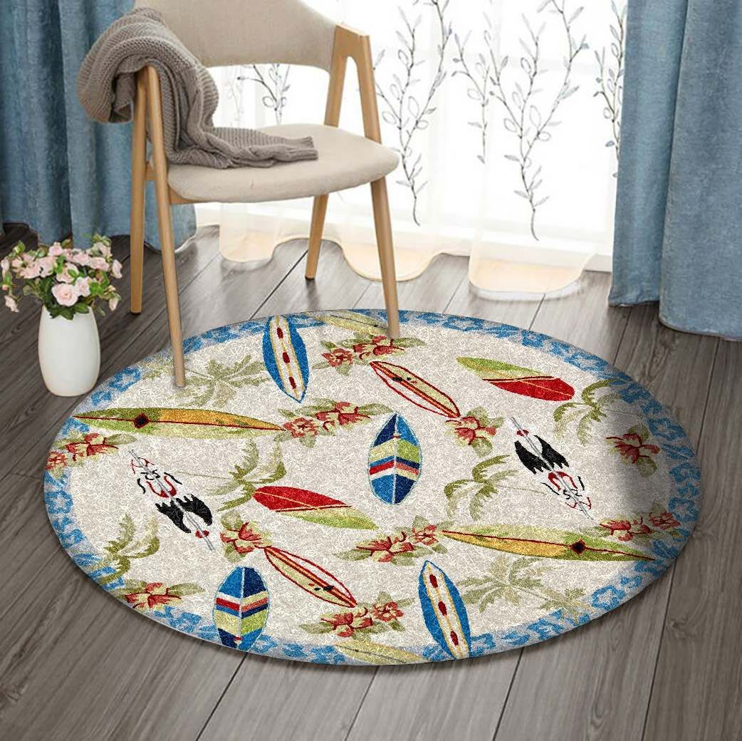 Surf Boards Round Carpet