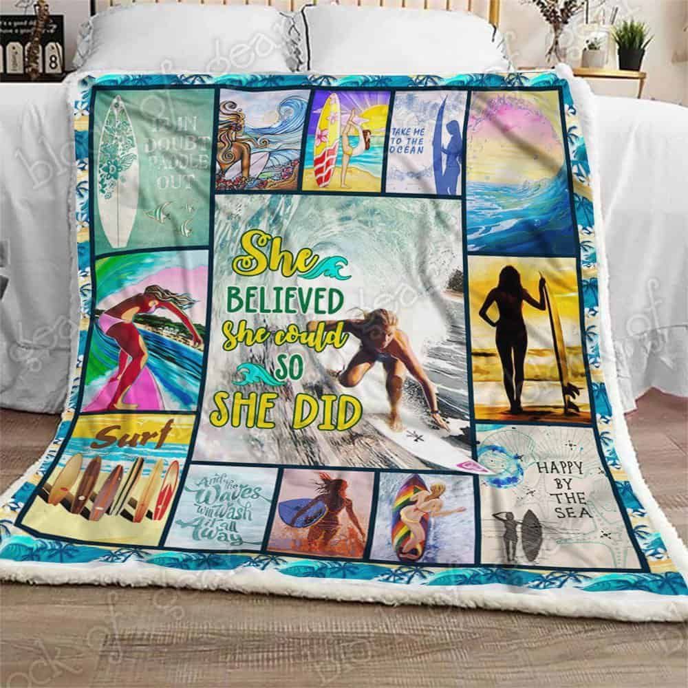 Surf Girl Fleece Blanket