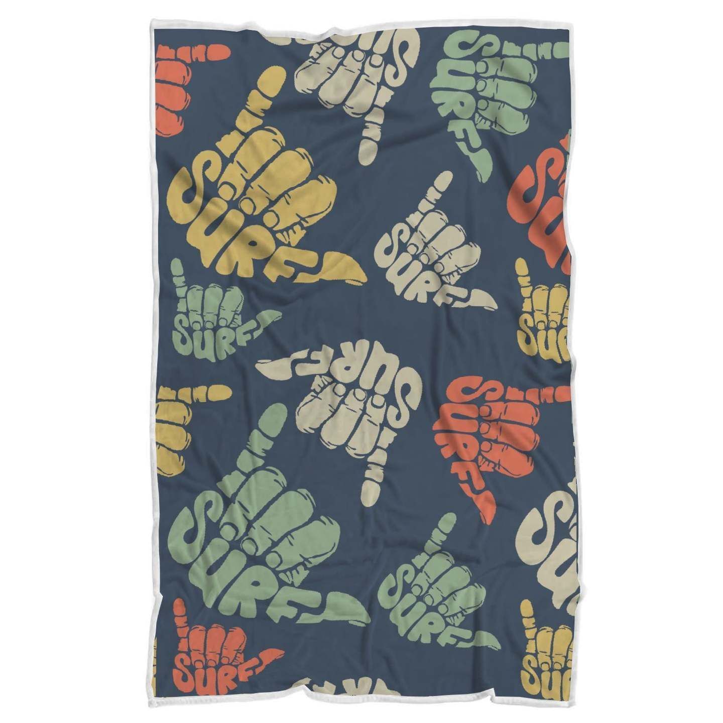 Surf Hand Sign Sherpa Fleece Blanket