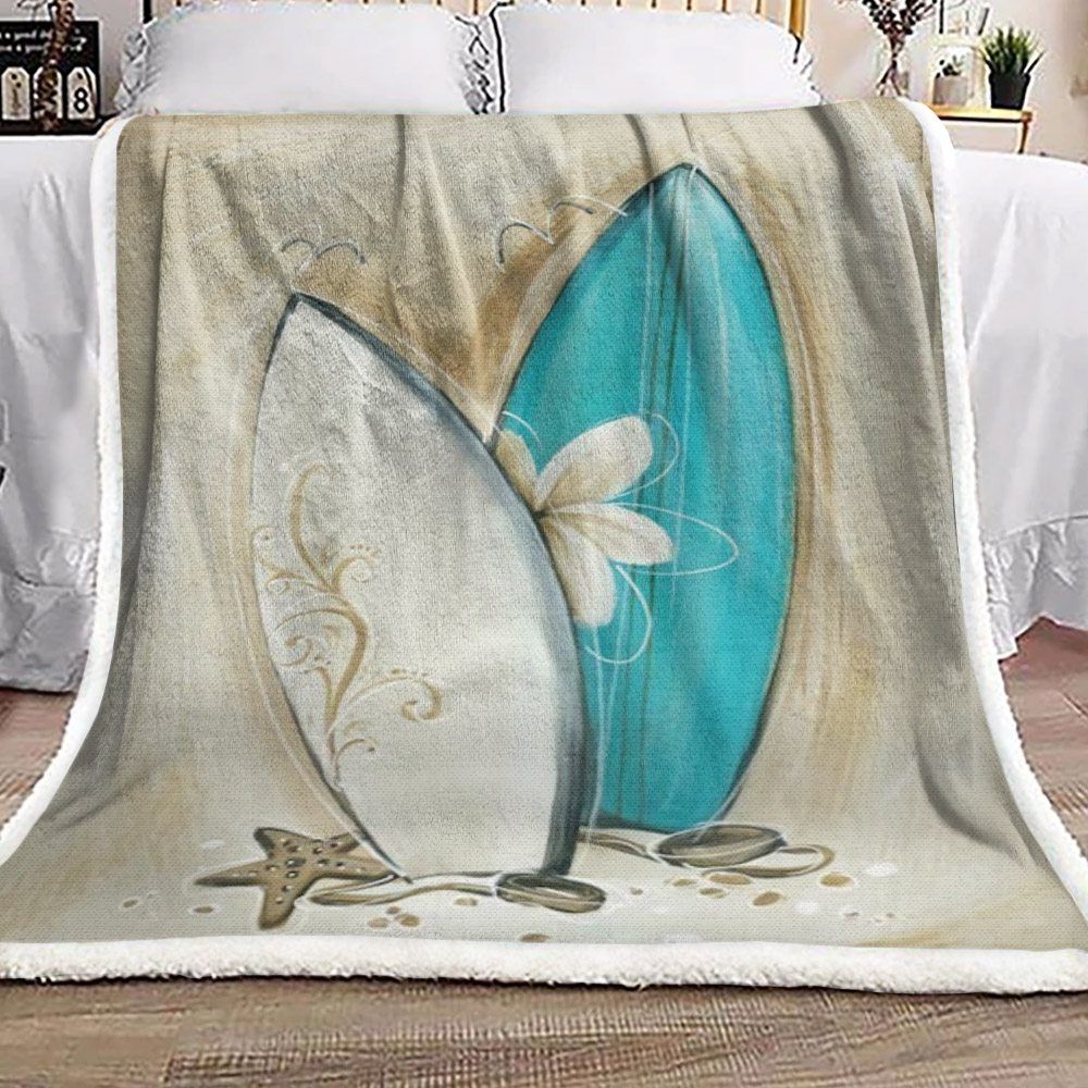 Surfboard Sherpa Fleece Blanket