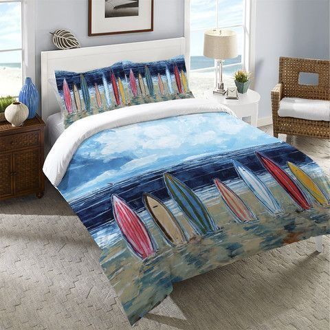 Surfboards Cotton Bed Sheets Spread Comforter Bedding Set