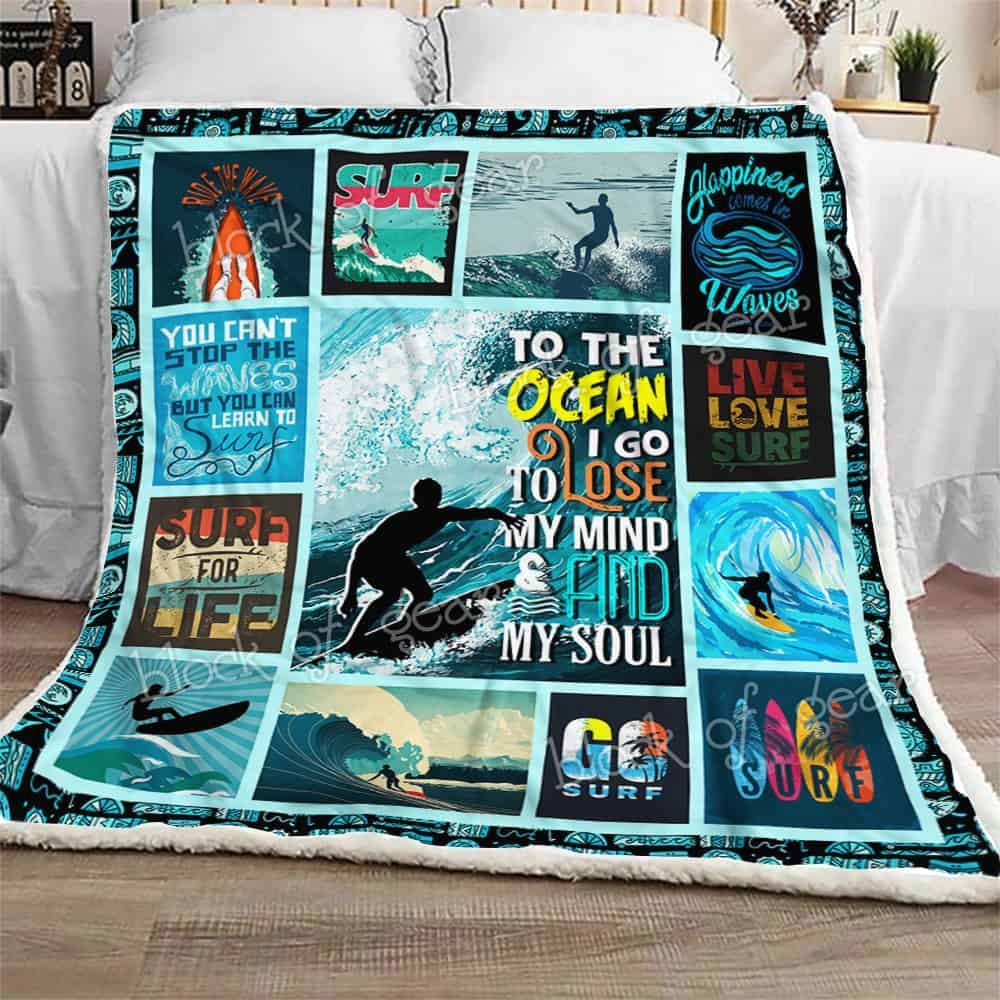 Surfing Sherpa Fleece Blanket