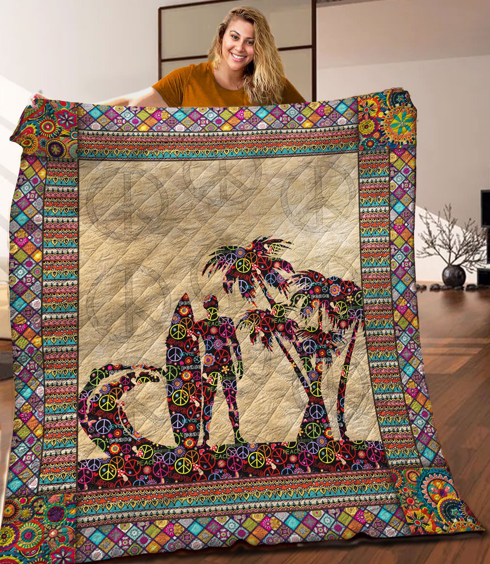 Surfing Hippie Quilt Blanket C9B020308MI