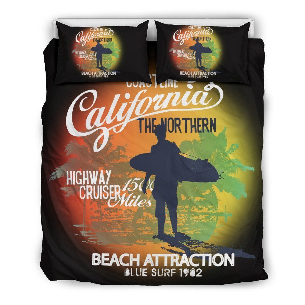 Surfing Life California The Northern Beach Attraction Bedding Set