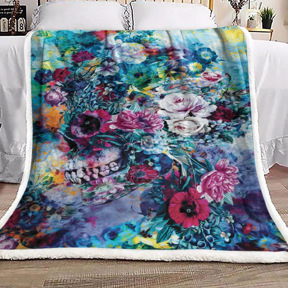 Surreal Skull Sherpa Fleece Blanket