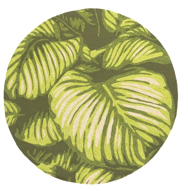Surya Rain Leaves Round Carpet