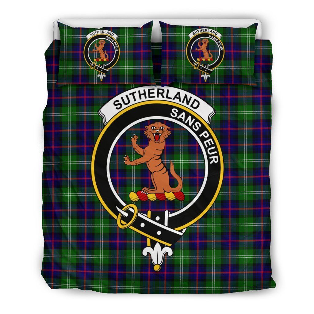 Sutherland I Clan Badge Tartan Bedding Set