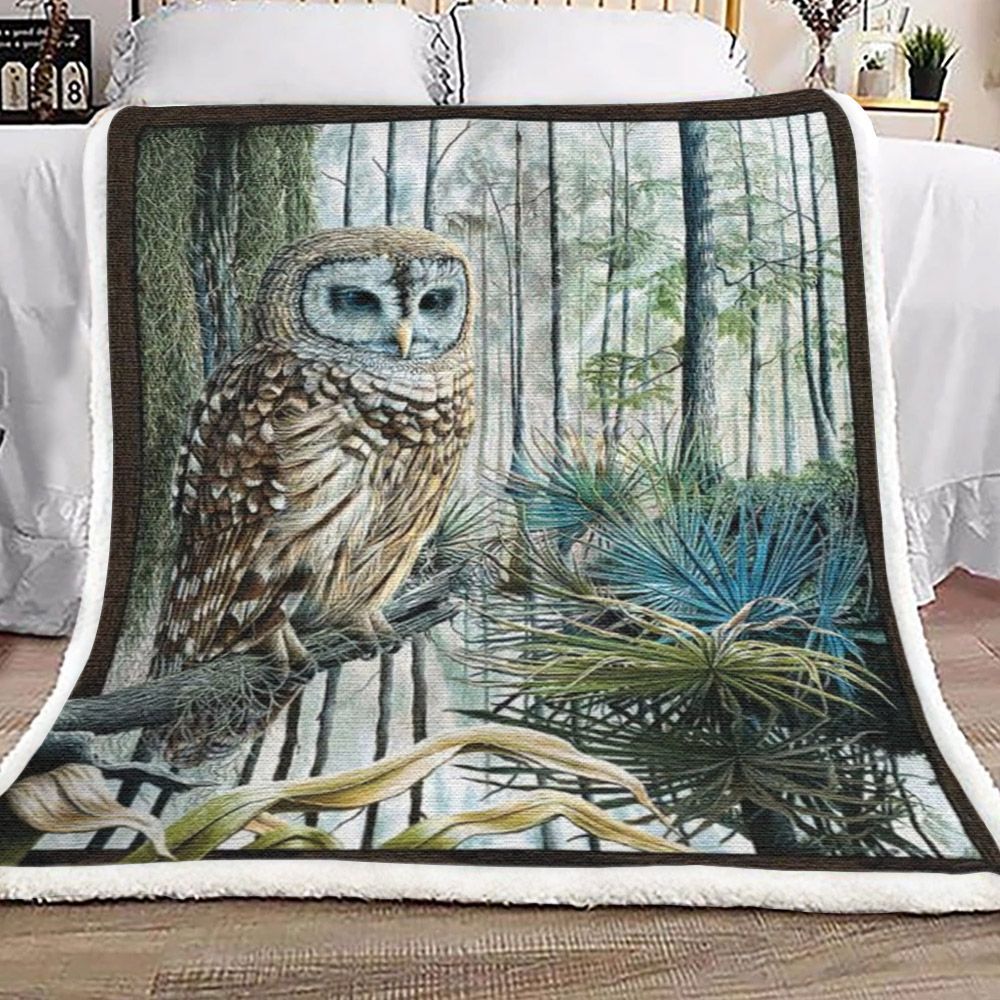 Swamp Owl Sherpa Fleece Blanket