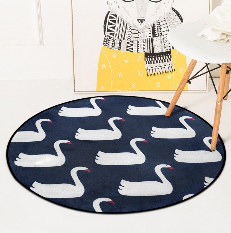 Swan Round Carpet