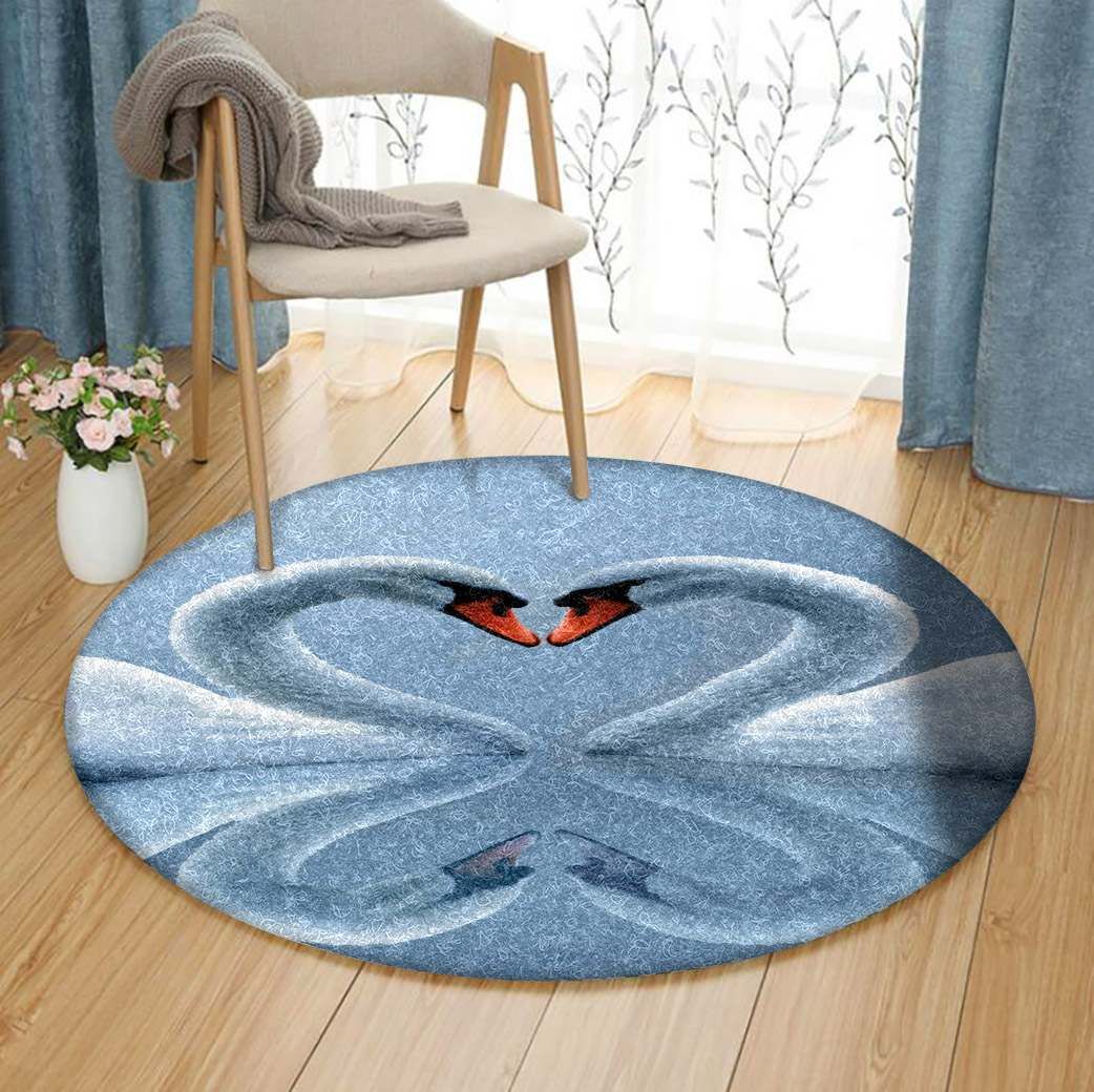 Swan Round Carpet