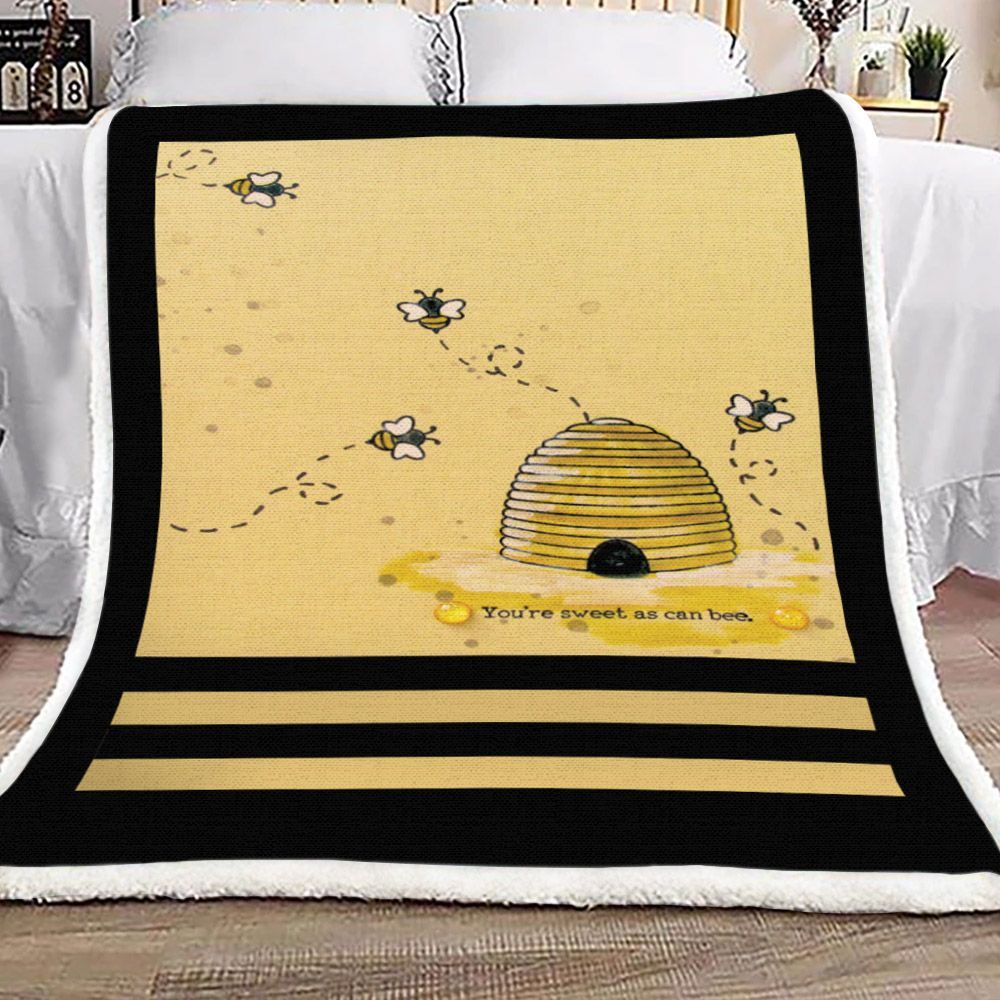 Sweet As Bee Sherpa Fleece Blanket
