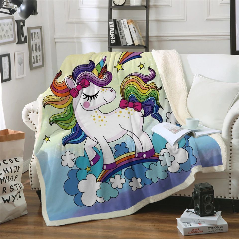 Sweet Dreams Unicorn Sherpa Fleece Blanket
