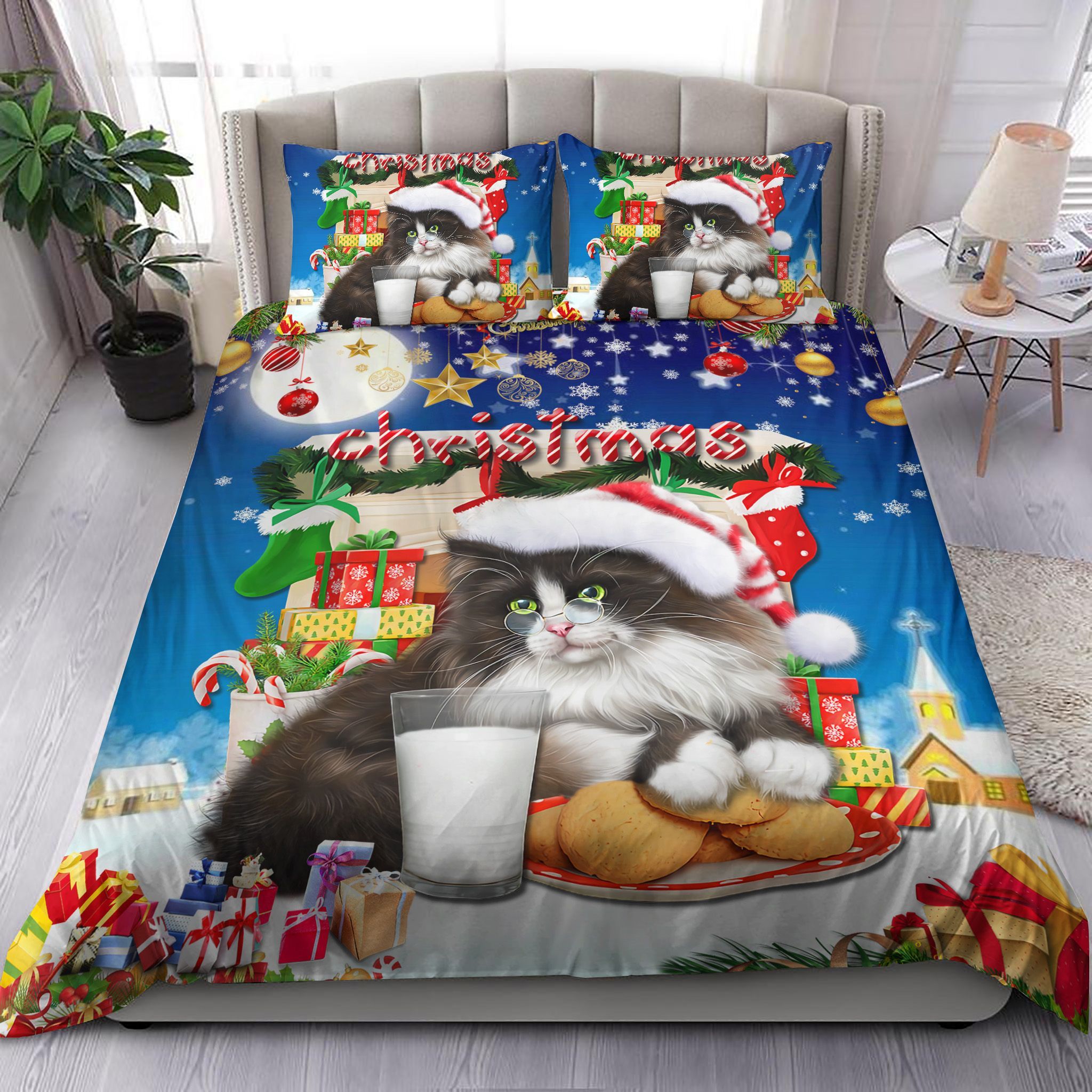 Sweet Meal Christmas Kitten Bedding Set
