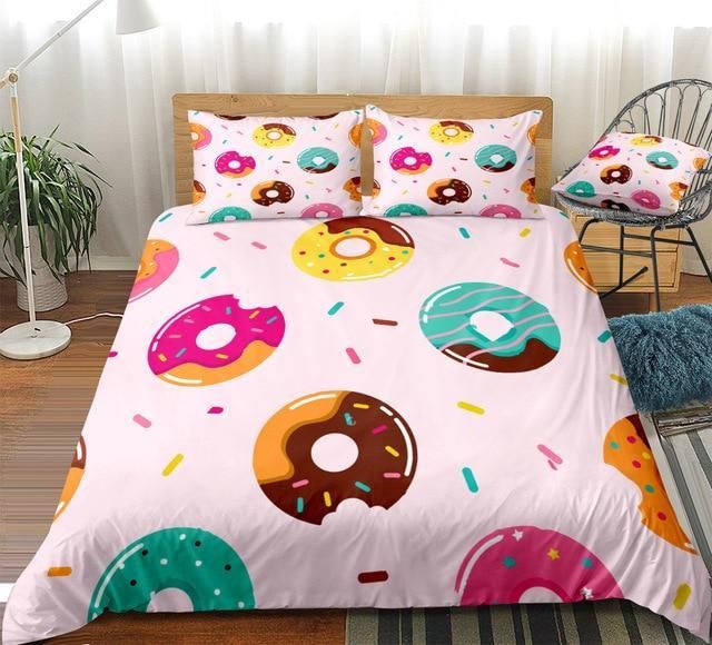 Sweet Tiny Donuts Background Bedding Set