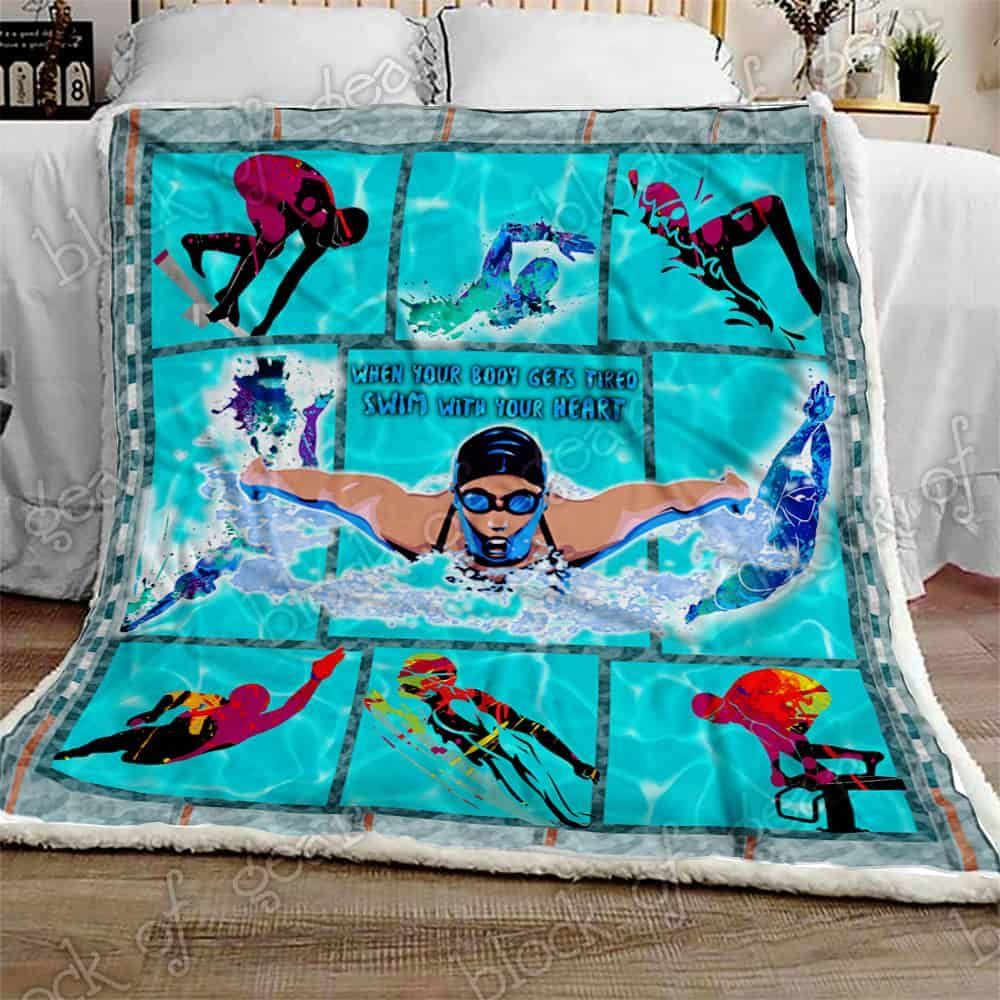 Swim With Your Heart Fleece Blanket