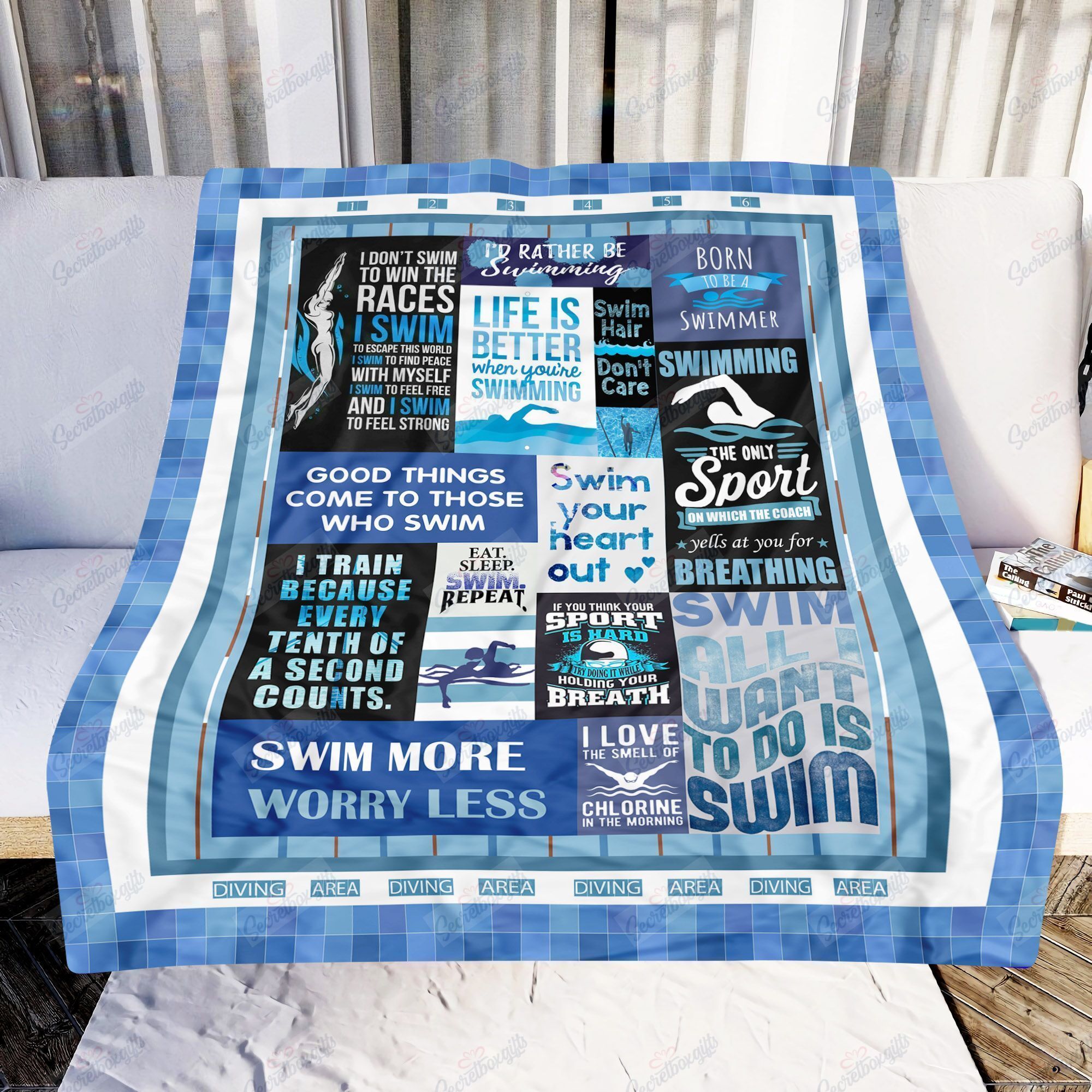 Swim Your Heart Out Fleece Blanket