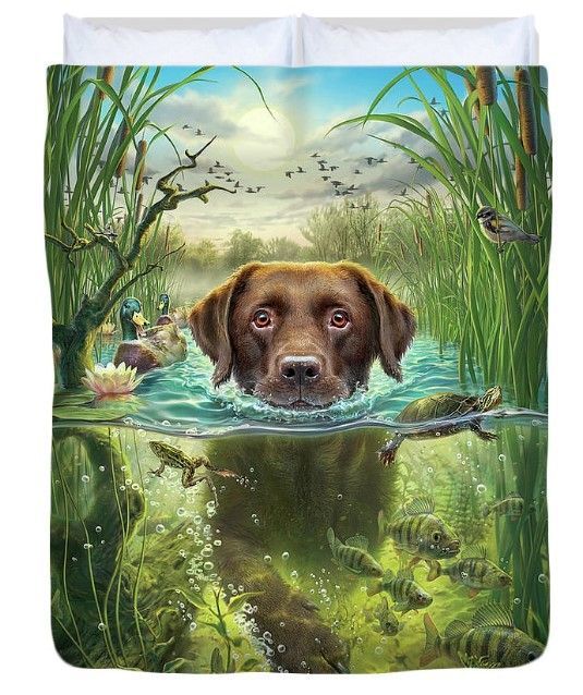 Swimming Dog Bedding Set