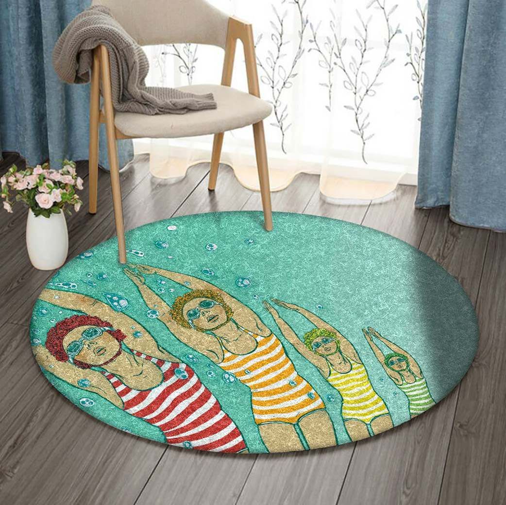 Swimming Round Carpet