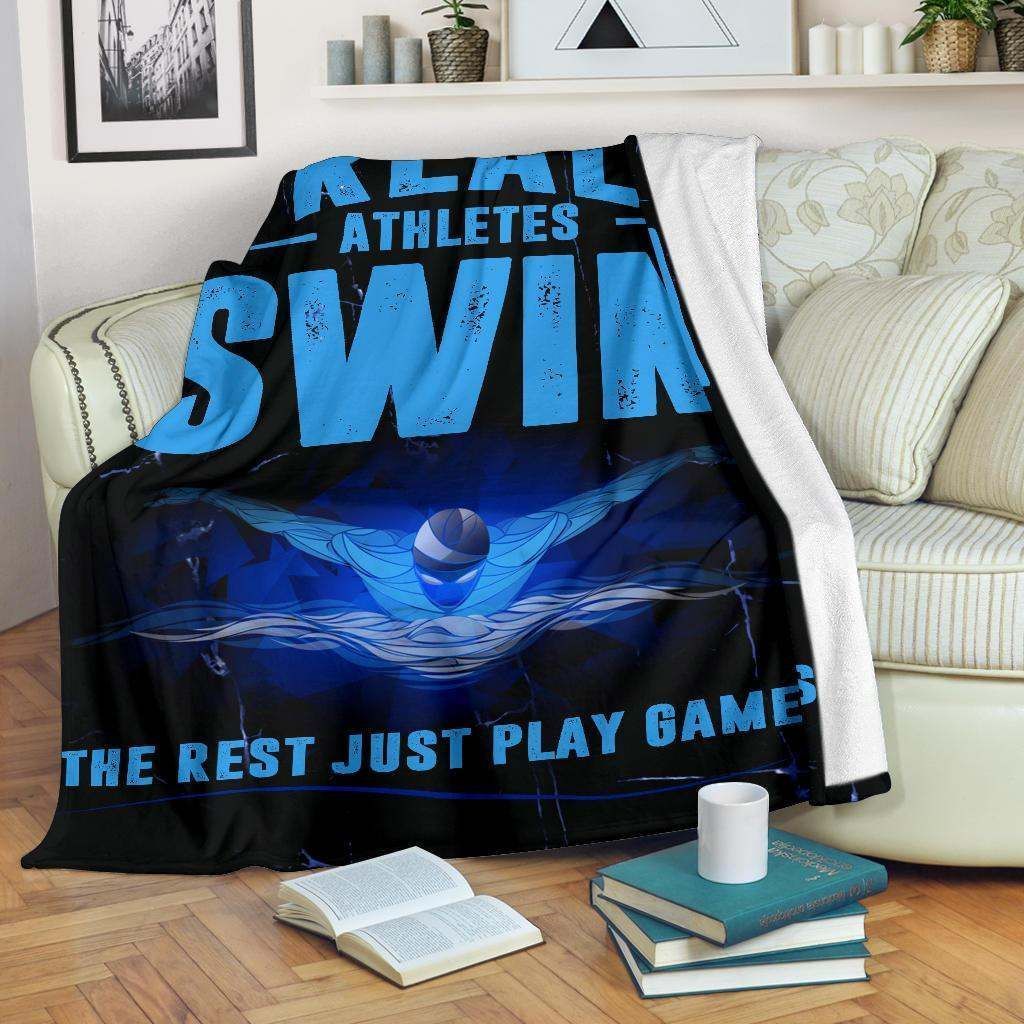 Swimming Play Game Sherpa Fleece Blanket