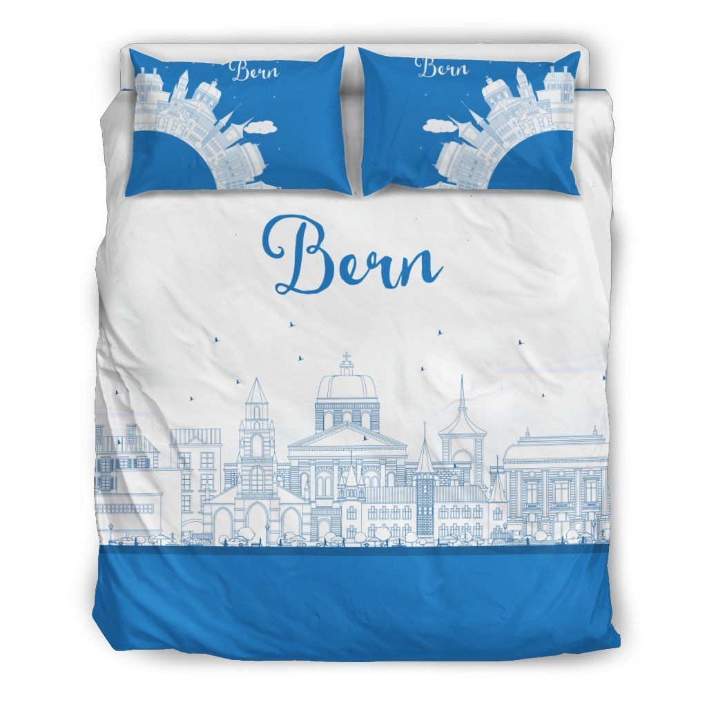 Switzerland Bern Blue And White Bedding Set