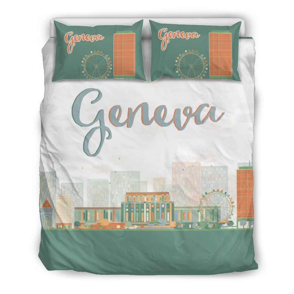 Switzerland Geneva Beautiful City Bedding Set