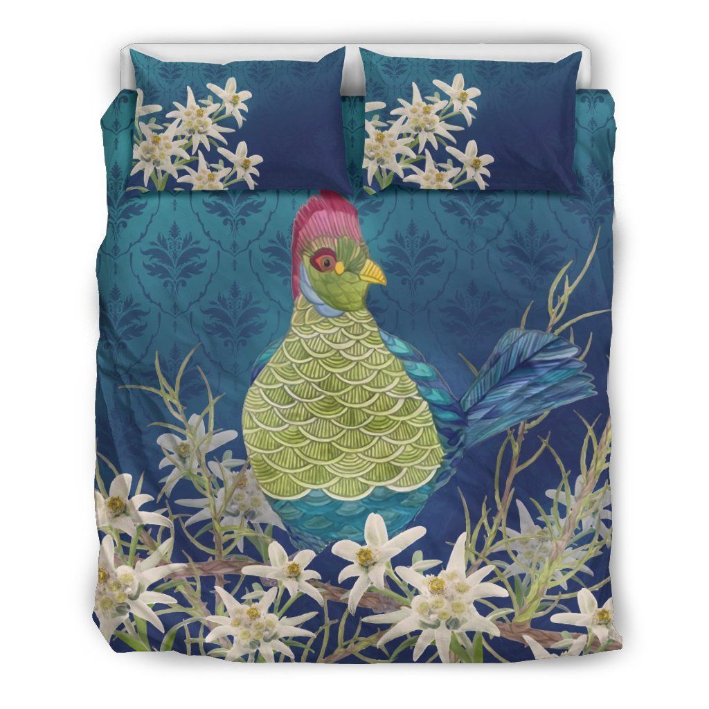 Switzerland Turaco Edelweiss Chicken Flower Bedding Set