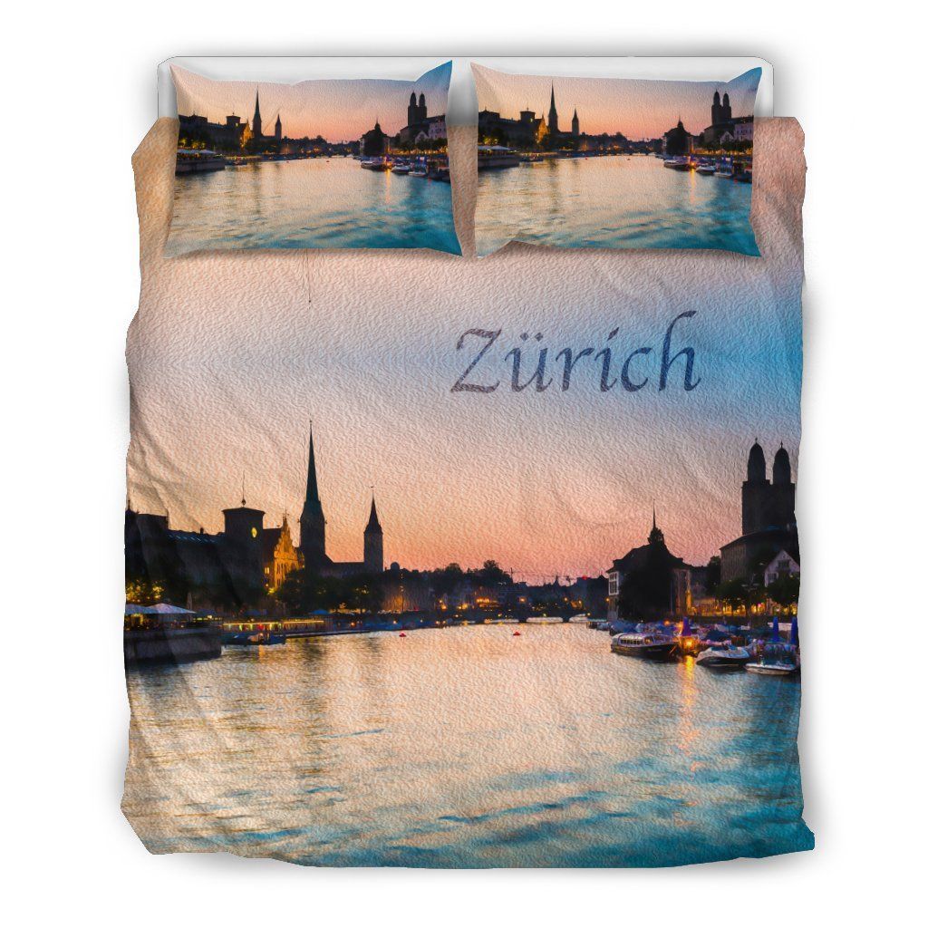 Switzerland Zurich Capital Landscape Bedding Set